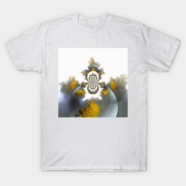 Mirrored round fractal with figure of woman T-Shirt by rolffimages